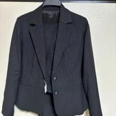 値下げ黒ストライプ シングルボタンジャケット