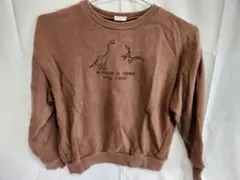BREEZE恐竜刺繍 ブラウン クルーネック トレーナー140のサムネイル