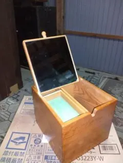 木製ボックス 鏡付き 収納