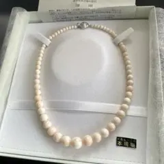 本珊瑚 本物保証 希少 桃珊瑚 大珠 ネックレス 5.0〜13.8mm M174 