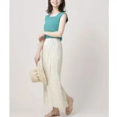 新品⭐︎ ナノユニバース フラワー　花柄　プリーツスカート　M