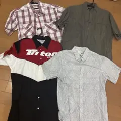 OLD NAVYやgembony などのチェック柄 半袖シャツ 4着セット