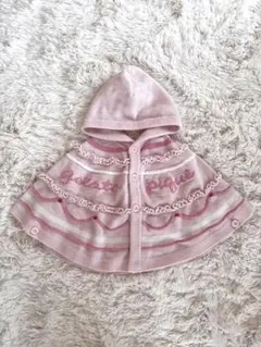 gelato pique フード付きポンチョ ピンク フリル 女の子 80