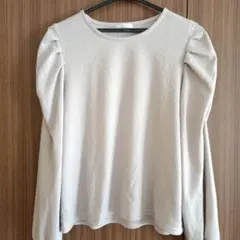 COLZA パフスリーブ 長袖トップス ライトグレー