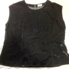 ✨美品✨ 黒 ベロア　ラメ　キラキラ　ノースリーブ トップス　ベスト