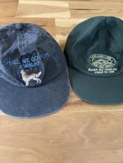 犬の刺繍キャップとVANSキャップ　2セット