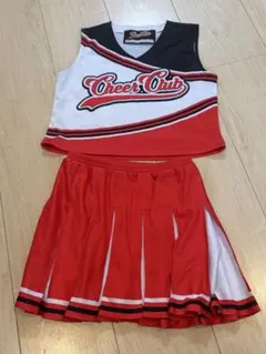 [数回使用]チアクラブ　ユニフォーム上下L リボン Cheer Club チアリーダー ユニフォーム 上下セット リボン付き S