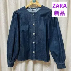 ZARA デニム　ジャケット　パフスリーブ　袖　シャツ ブラウス　アウター　ザラ