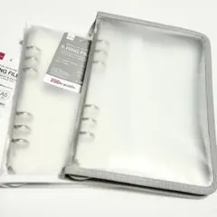DAISO 6リングファイル A5 グレー ホワイト　シール帳　2セット