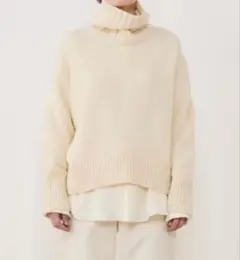 GALERIE VIE ファインウール タートルネック プルオーバー ホワイト