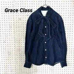 グレースクラス Grace Class デニムシャツ ボウタイ 34 日本製 - メルカリ