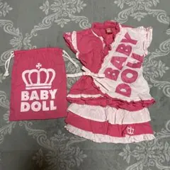 BABY DOLL ピンク甚平 収納袋付き 夏祭り花火大会パジャマ縁日