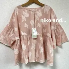 ♡新品タグ付き♡niko and… 2WAYジャガードブラウス 半袖Lサイズ