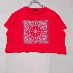 アナップ ペイズリー柄 クロップド Tシャツ (F) レッド 半袖のサムネイル