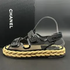 付属完備　シャネル　ココマーク　スポーツサンダル　メッシュ　ブラック23.5cmのサムネイル