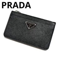 PRADA フラグメントケース サフィアーノレザー 三角ロゴ ブラック 美品