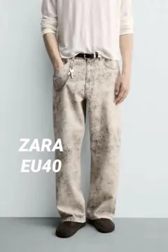 ZARA ザラ 抽象柄バギーフィットパンツ EU40のサムネイル