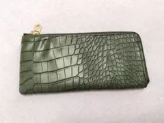ピソラロ pisoraro 長財布 クロコ 型押し グリーン 薄型 緑 財布
