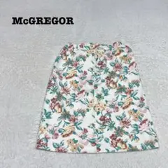 EK4028【マックレガー】花柄スカート【L】タイト ウエストゴム ひざ丈