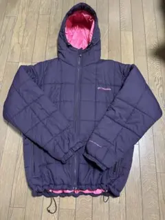 Columbia ネイビー/ピンク フード付きジャケット　ダウン　サイズL