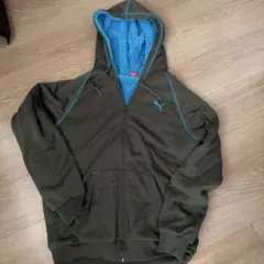 Puma フリースパーカー オリーブグリーン