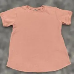 futafuta DAILY LINE ワッフルTシャツ サーモンピンク 130のサムネイル