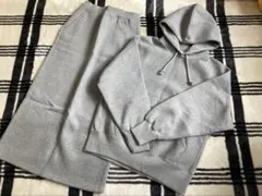 GU グレー スウェットセットアップ フード付き