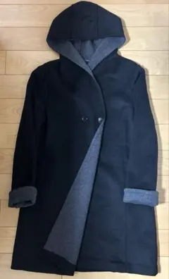 フーテッドコート　ブラック　M