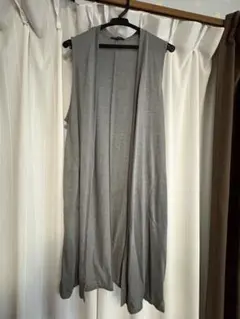 COMME CA ISM ロングジレ グレー Lサイズ相当 ベスト羽織レディース