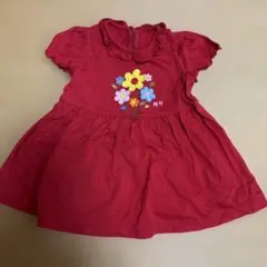 Miki House 赤い花柄ワンピースなど　80cm