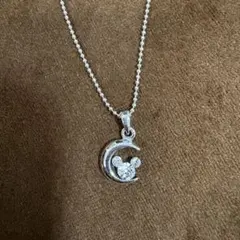 ミッキーマウス シルバー　ネックレス　ストーン