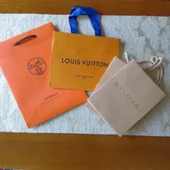 HERMES・LOUIS VUITTON・BVLGARI ショップ袋セット