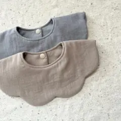 【２枚セット】ハンドメイドスタイ☆シンプルもくもくスタイ