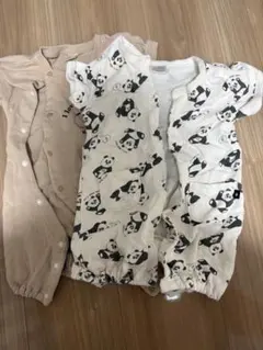 パンダ柄ロンパース 2点セット　バースデイ　バースデー