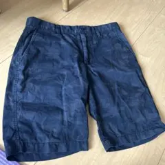 美品 UNIQLO 迷彩 ネイビー ショートパンツ Sサイズ
