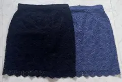 レースタイトスカート 2色セット　X X L