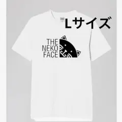 ネコフェイス tシャツ おもしろtシャツ 面白いtシャツ おもしろ L