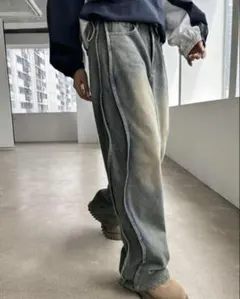 SHEIN Dazy シームサイドワイドレッグジーンズM