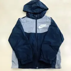NIKE ジュニア ナイロンジャケットパーカー 黒×グレー 120〜130cm