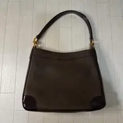 CARVEN PARIS ショルダーバッグ ダークブラウン エナメル