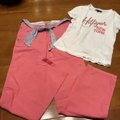 Tommy Hilfiger ピンクカジュアルパンツとTシャツセットのサムネイル