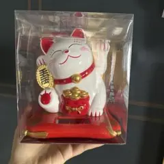 開運 マネキ猫 ソーラーBIG2 アミューズメント景品 白のサムネイル