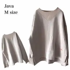 ジャバ/スウェット/リブ切替/M/グレージュ/カジュアル/オーバーサイズ/大きめのサムネイル