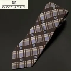 GIVENCHY　チェック柄 ネクタイ　ネイビー／ブラウン／他