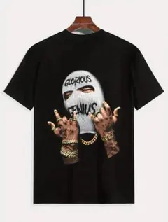 グラフィックTシャツ ブラックヒップホップ