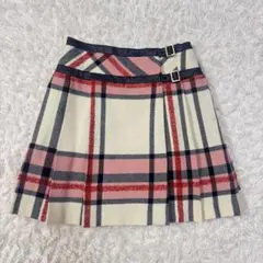 バーバリー　ブルーレーベル　ノバチェック　巻きスカート　ウール　36 三陽商会