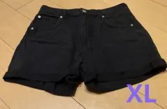 H&M ブラックデニムショートパンツ XLサイズ