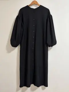 クラシカルエルフ　ブラック　ロングワンピース　パフスリーブ　ポケット付き　七分袖
