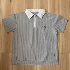 《Javaジャバコラボ》ワンポイント刺繍サッカー素材ハーフジッププルオーバー