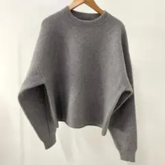 CHAN LUU ウール混クルーネックニット ゆったり人気グレー フリー ニット